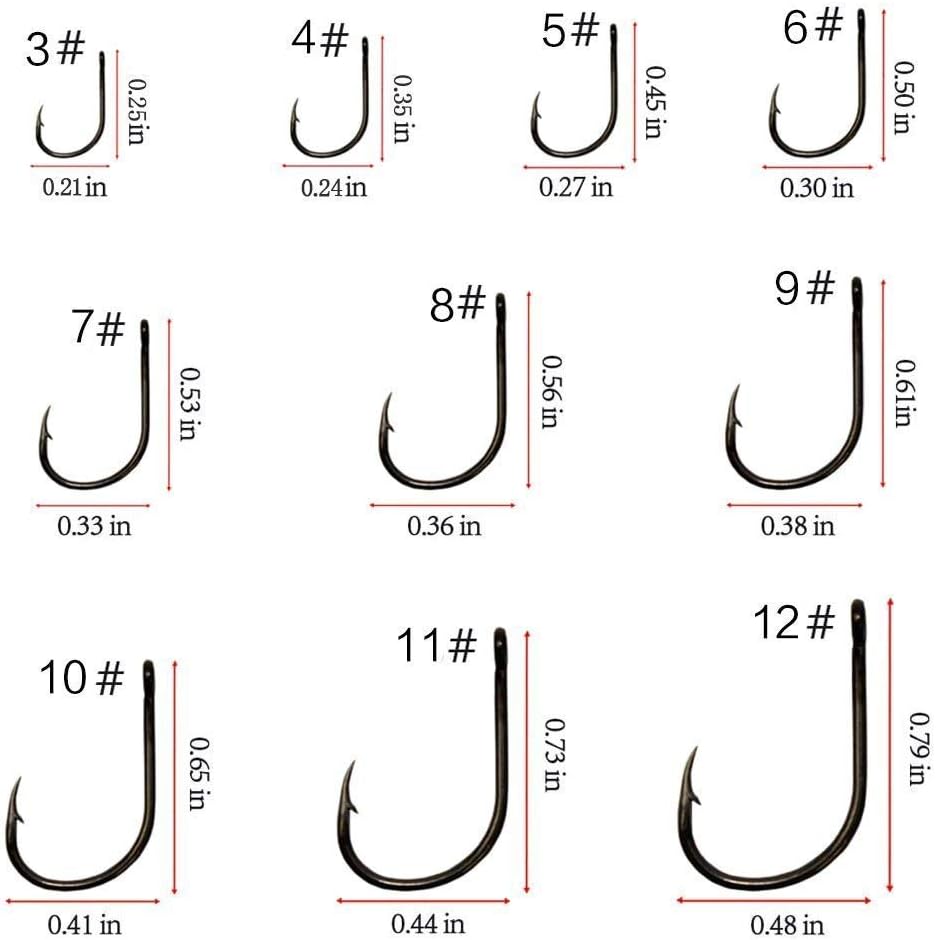 Fishing Hooks Set, High Carbon Steel Jig Bait Fish Hooks, Bulk Fishing Hooks Strong Sharp Small Fish Hooks for Freshwater Seawater - Image 2