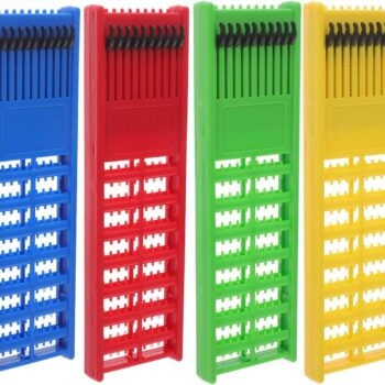 4pcs Fish Hooks Holder Flexible Scalable Hook Keeper, Fishing Leader Line Board Organizer Fishing Hook Hanger for Storing Fishing Hooks, Multi-Color Abs Plastic