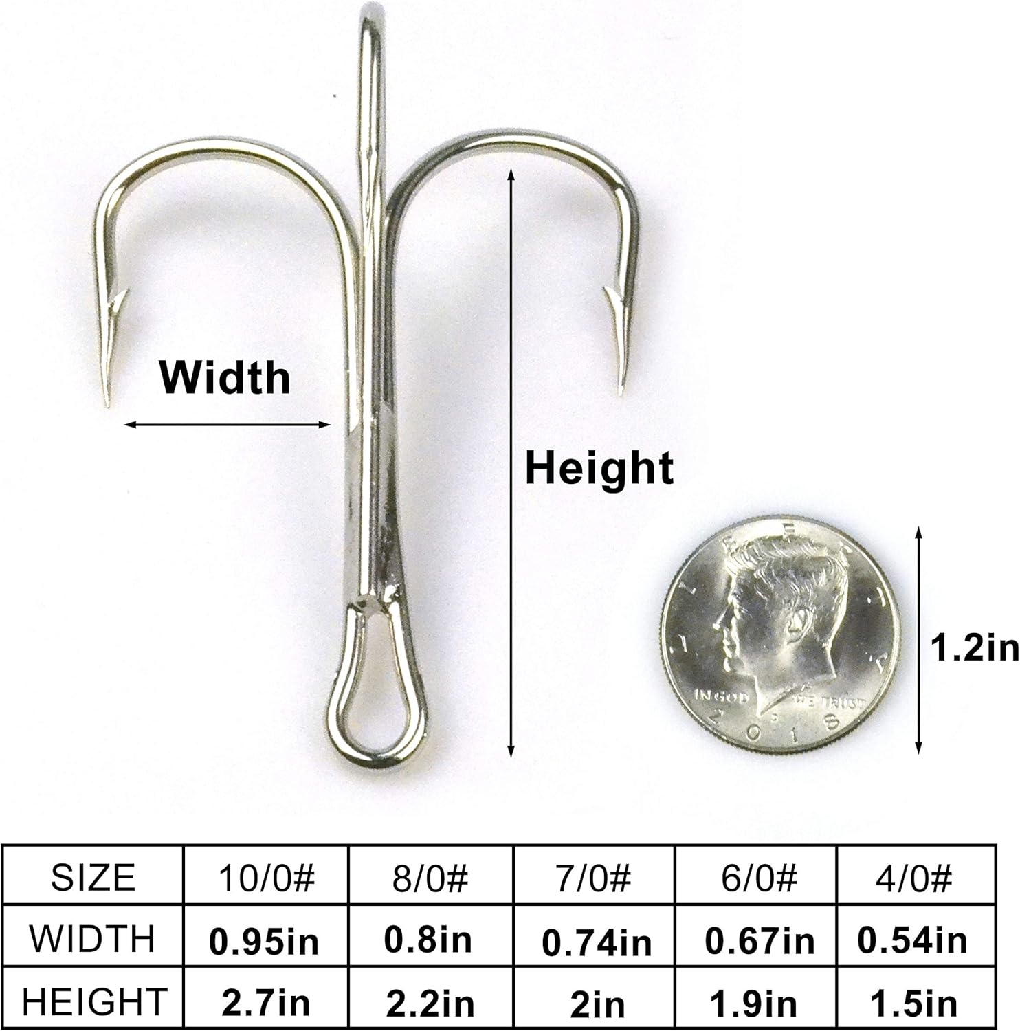 Fishing Treble Hooks Classic Fishhooks - 20/50PCS High Carbon Steel Hooks 3551 Silver Extra Strong Sharp Triple Hooks for Fishing Split Ring Saltwater & Freshwater Lures - Image 2