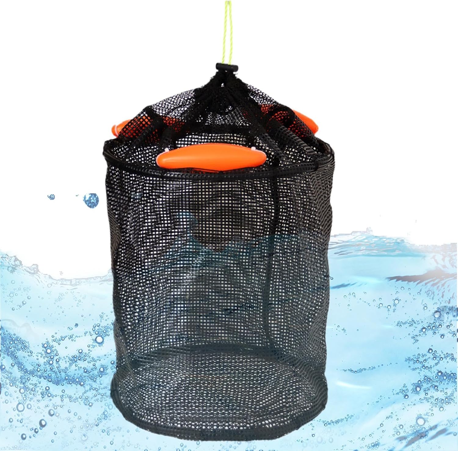 Fish Basket | Fishing Net Bag Baskets,Kayak Fishing Accessories, Mesh Fish Guards, Fish Cage with Drawstring for Reservoirs, Lakes, Streams