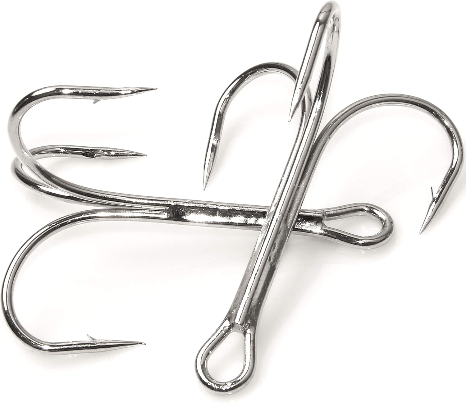 Fishing Treble Hooks Classic Fishhooks - 20/50PCS High Carbon Steel Hooks 3551 Silver Extra Strong Sharp Triple Hooks for Fishing Split Ring Saltwater & Freshwater Lures